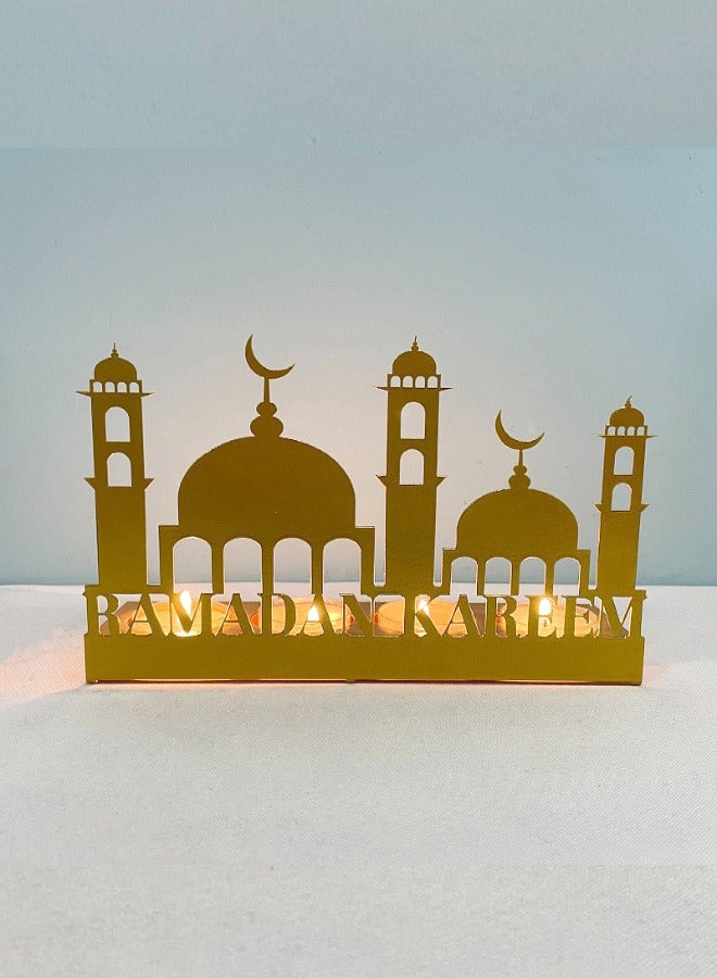 SUCITY Iron Candle Holder Ornaments, Tabletop Decoration Ornaments, Ramadan Eid Family Party Decorations