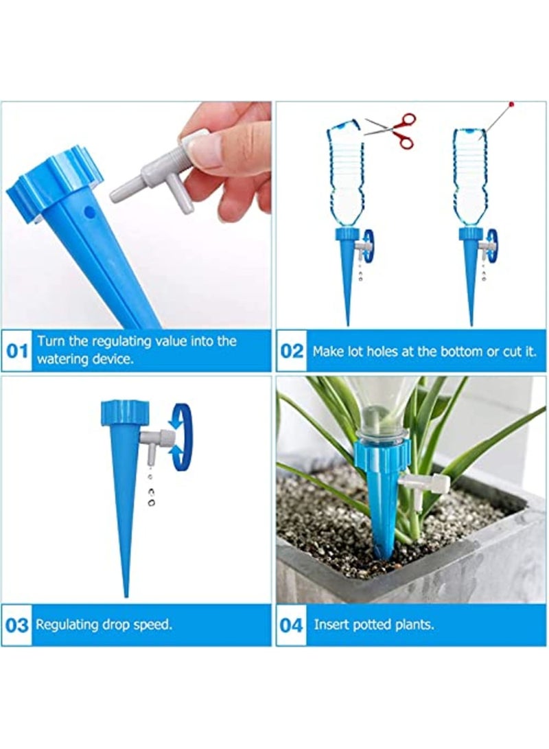 Luckam Self Watering Spikes, Slow Release Control Valve Switch (Green and Blue) - Image 4