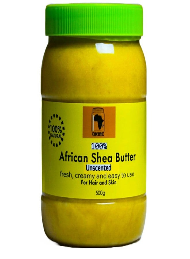 Raw African Shea Butter (500 ml) – Unrefined & 100% Pure – Ethically Sourced from Nigerian Villages – Natural Moisturizer for Hair & Skin – Large Jar, Handmade by Okibe Haircare - Image 1