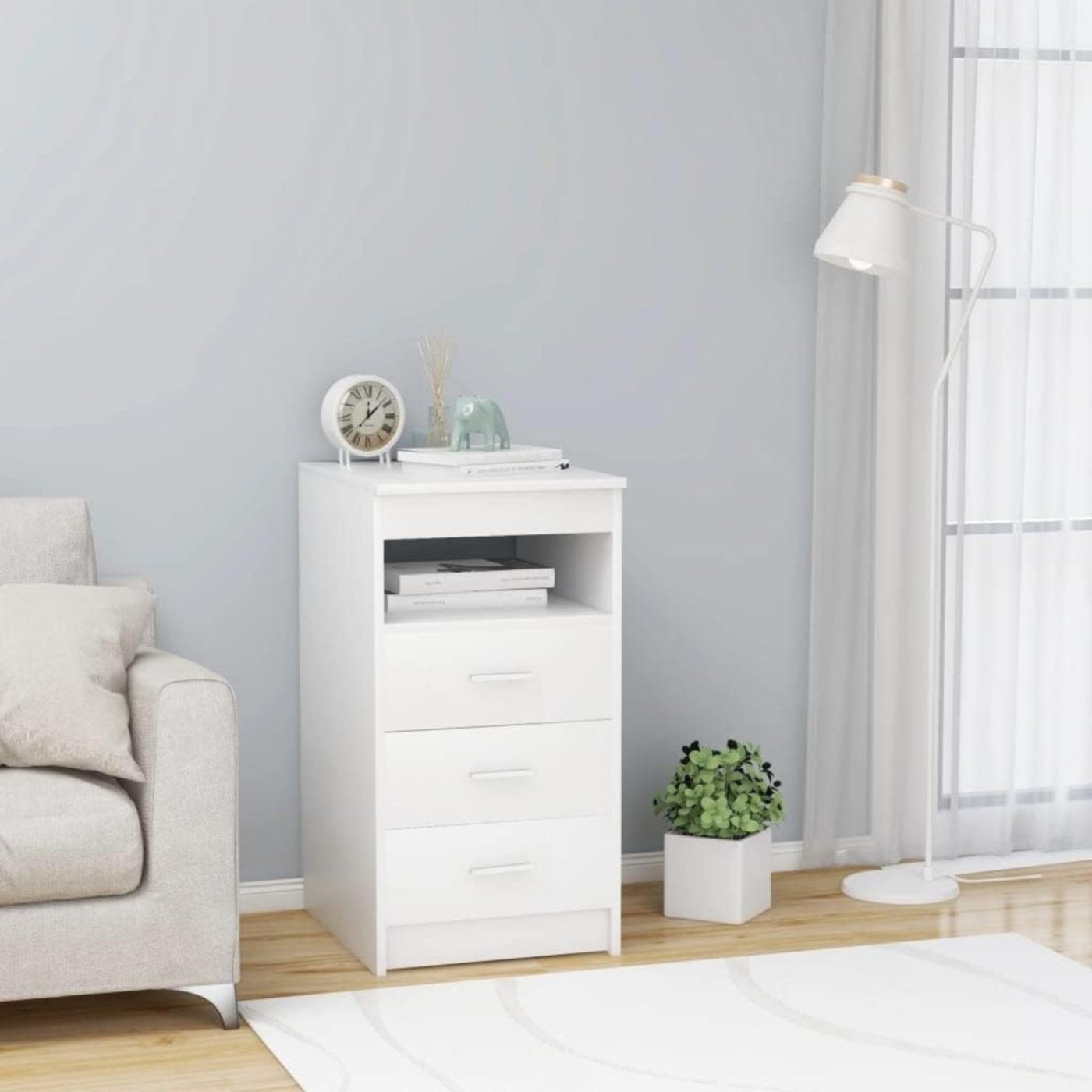Modern MDF nightstand - Height 82 cm - Width 44 cm - Depth 36 cm, from Furniture Store.