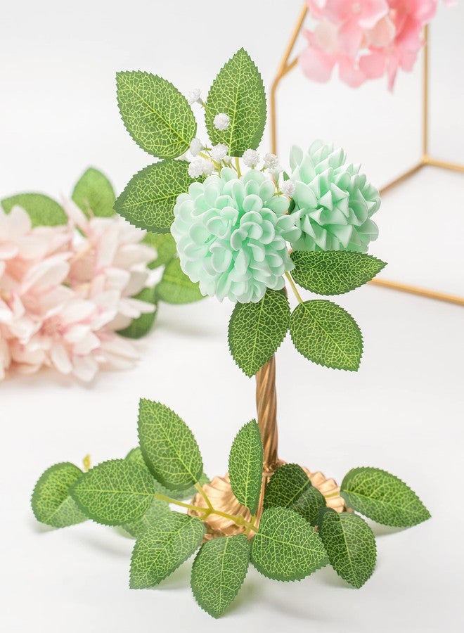 DuHouse Artificial Wedding Dahlia Flowers 25pcs Fake Foam Roses with Stem for Wedding Bouquets Centerpieces Arrangements Decoration(Mint Green) - Image 4