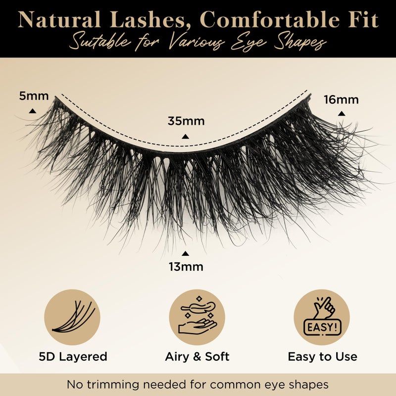 Bepholan Fales Eyelashes Natural Look Mink Fake Eyelashes 3-Pack Soft Band Cat Eye Lashes Manga Eyelashes Fluffy,XMZ208 - Image 2
