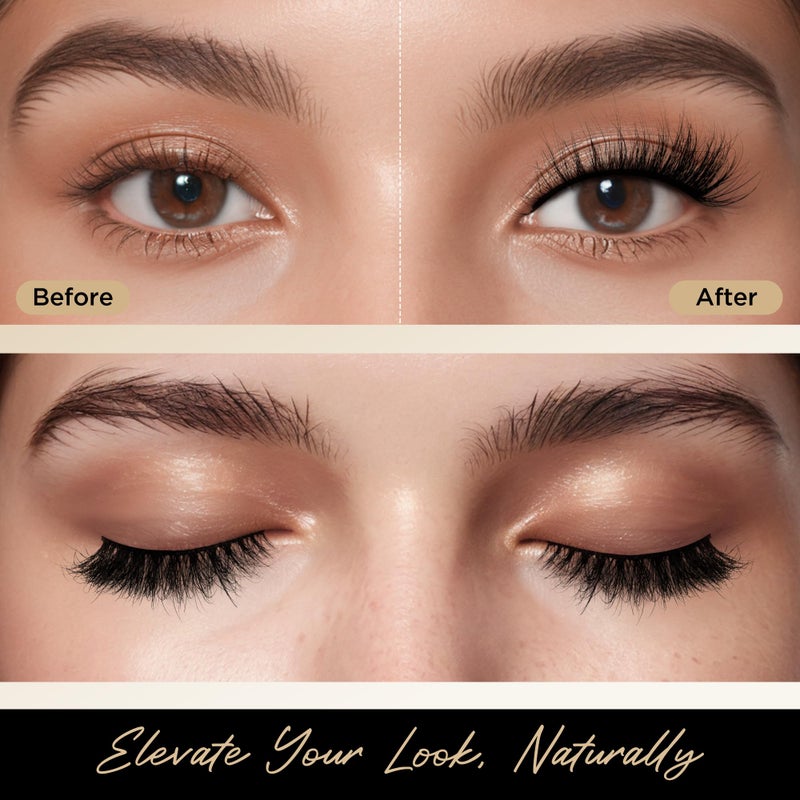 Bepholan Fales Eyelashes Natural Look Mink Fake Eyelashes 3-Pack Soft Band Cat Eye Lashes Manga Eyelashes Fluffy,XMZ208 - Image 5