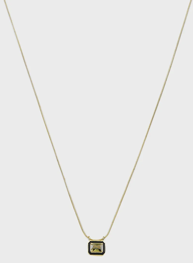 LUV AJ Bezel Pendant Long Necklaces