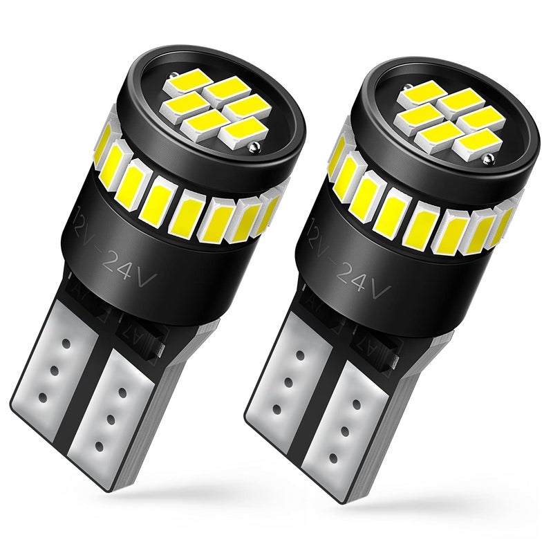 AUXITO 194 LED Bulbs for License Plate Light 168 175 2825 W5W T10 24SMD 3014 Chipsets 6000K White for Car Dome Door Map Dash Courtesy Cargo License Plate Lights Pack of 2