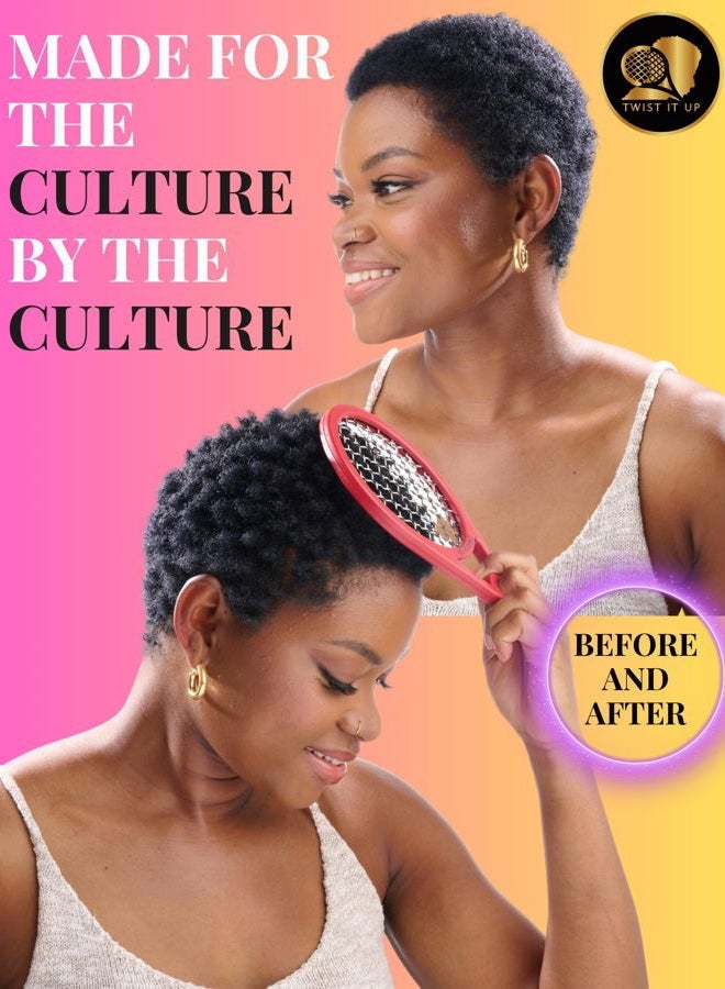 Twist it Up Twist Up Comb (Bond Black) - Alternative for Hair Sponges, Creates Curls and Twists for Black Men, Tennis Racket Design - Image 5