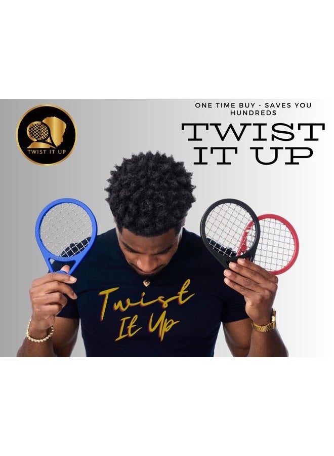 Twist it Up Twist Up Comb (Bond Black) - Alternative for Hair Sponges, Creates Curls and Twists for Black Men, Tennis Racket Design - Image 2