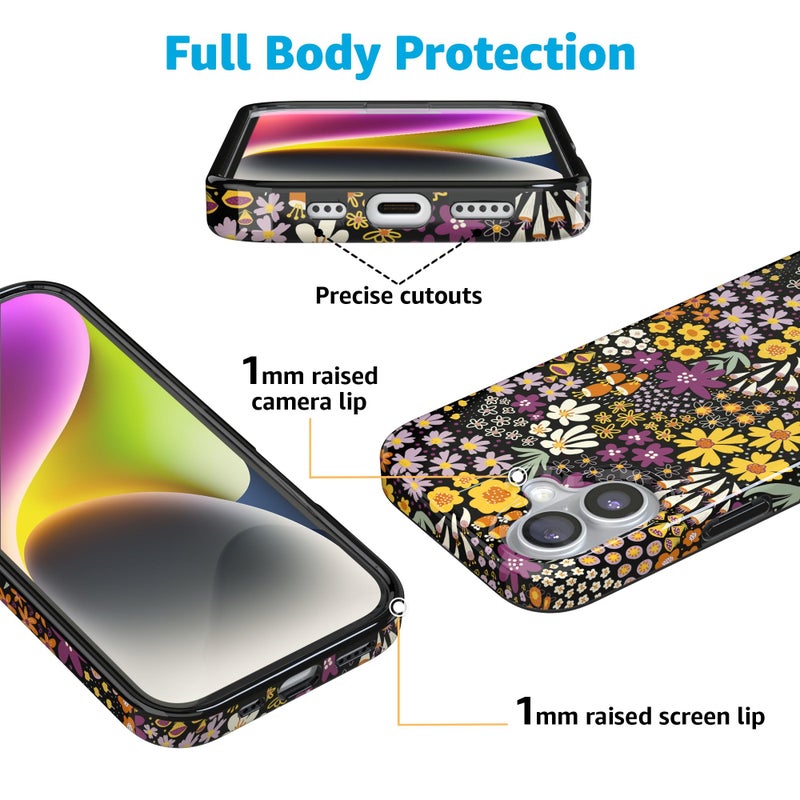 Casely iPhone 17 Case | Falling for You | Plum Floral | Compatible with MagSafe | Classic Ultra Slim Design - Image 5