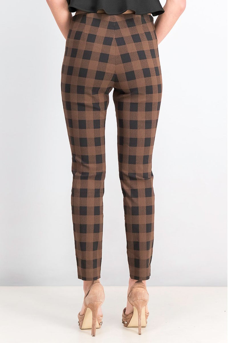 Tchibo Women Plaid Pull On Pants, Brown - Image 4
