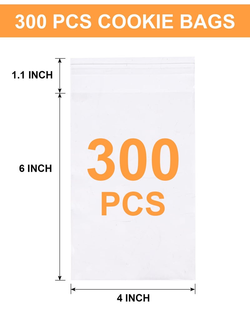 Naiircool 300 Pcs Self Adhesive Cookie Bags, 4x6 Inches Self Sealing Cellophane Bags, Clear Resealable Cellophane Bag for Packaging, Cookies, Gifts, Candy, Food - Image 2