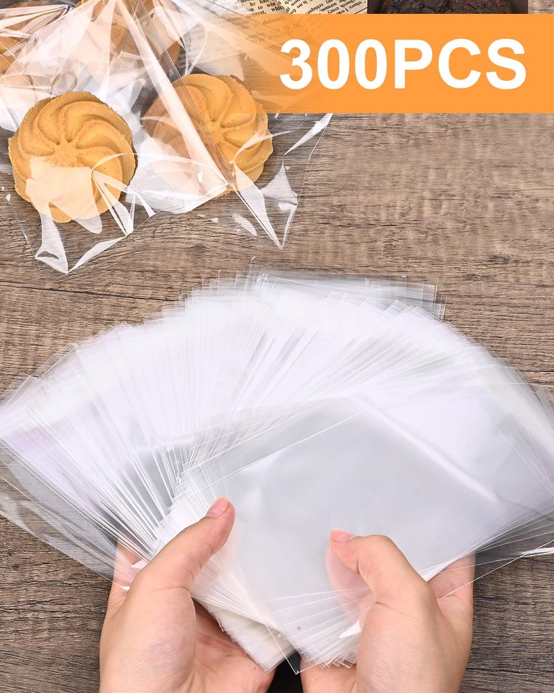 Naiircool 300 Pcs Self Adhesive Cookie Bags, 4x6 Inches Self Sealing Cellophane Bags, Clear Resealable Cellophane Bag for Packaging, Cookies, Gifts, Candy, Food - Image 4
