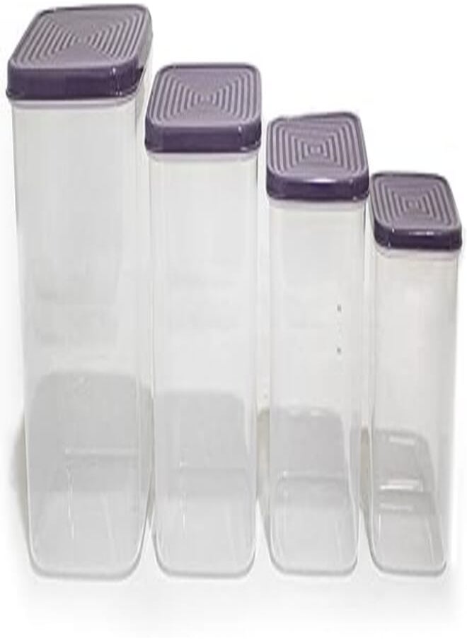 El Watania - ELWATANIA PRIME SET ECO SQUARE AALI 4 PIECES 1/1.5/2/3 LITER PURPLE - Image 1