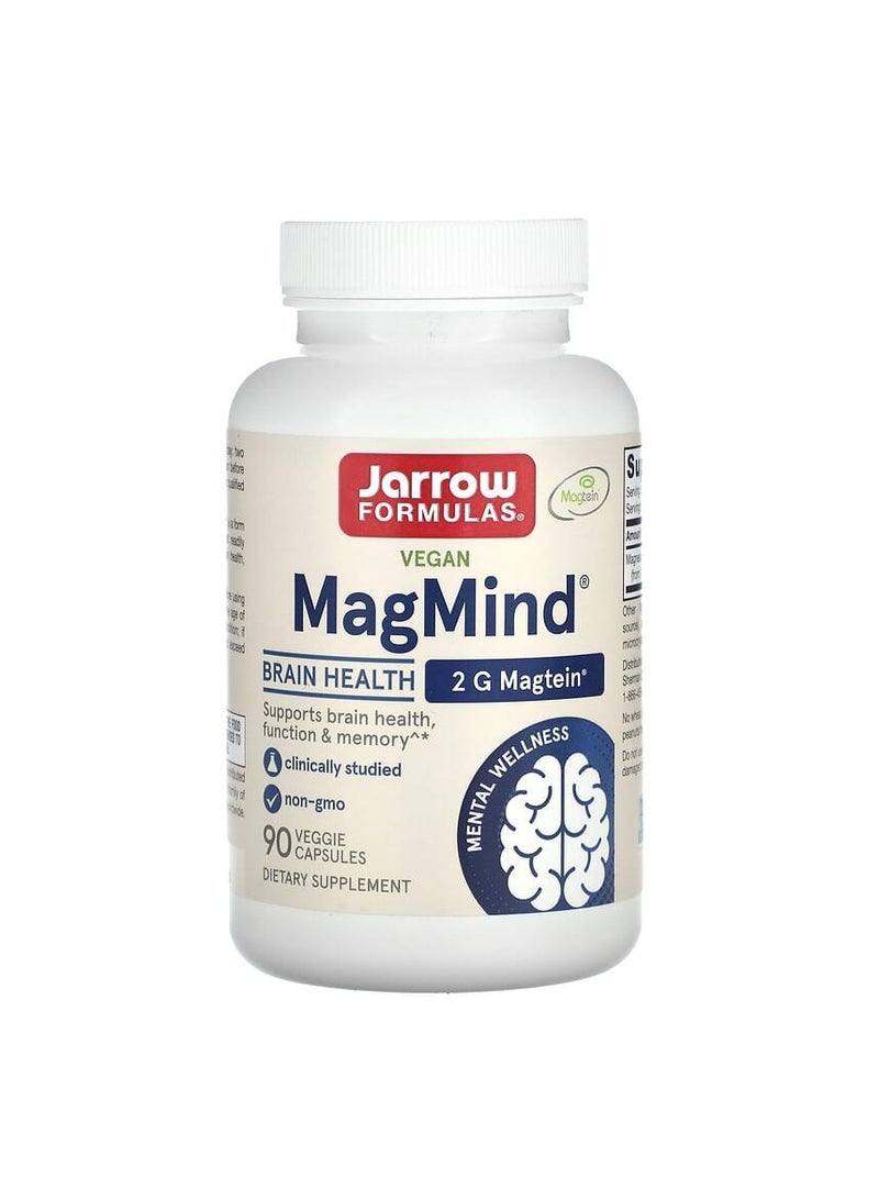 jarrow formulas Vegan MagMind®, Brain Health, 90 Veggie Capsules (48 mg per Capsule)