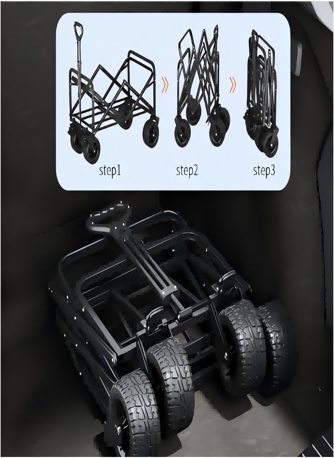 Excellent - Large Capacity Outdoor Camping Folding Trolley (Black) - Image 1