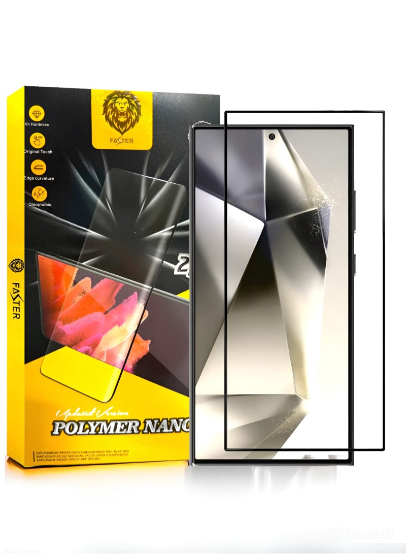 فاستر شاشة حماية شفاف لهاتف سامسونج جالاكسي اس 24 بلس (Galaxy S24 Plus), من Faster بتغطية كاملة من الحافة إلى الحافة مضادة للكسر و ضد البصمة - Image 1