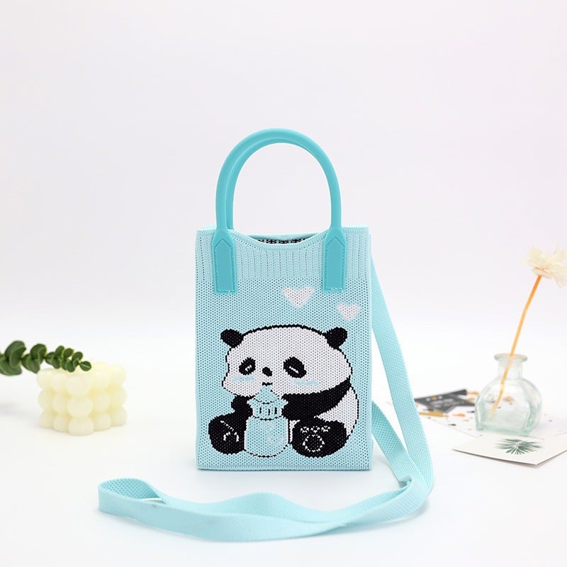 Messenger Bag Women'S Handbag Cartoon New Knitted Mobile Phone Bag Cute All-Match Fashion Mini Bag Shoulder Bag - Image 1