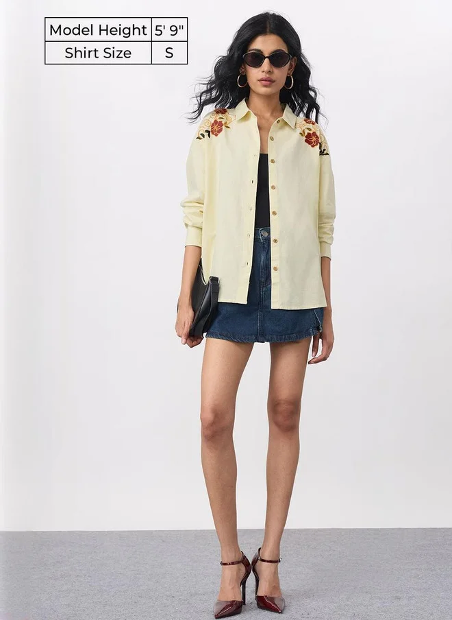 ذا سوليد ستور The Souled Store Women Dragon Printed Oversized Shirt