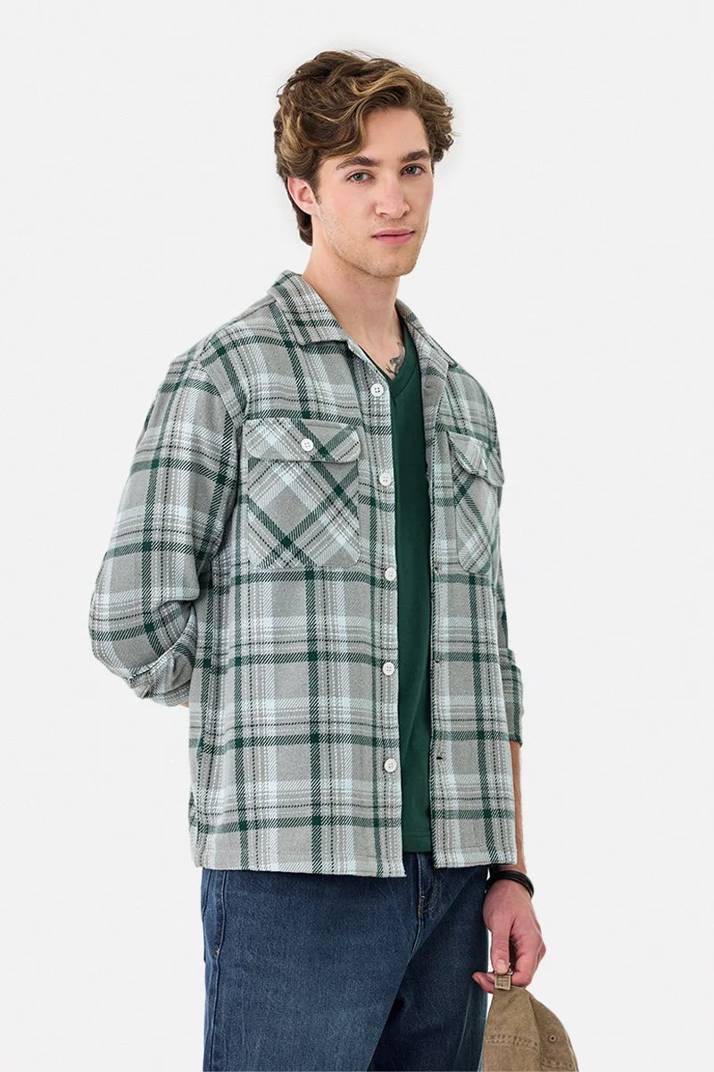 SNITCH Double Pocket Plaid Flannel Overshirt