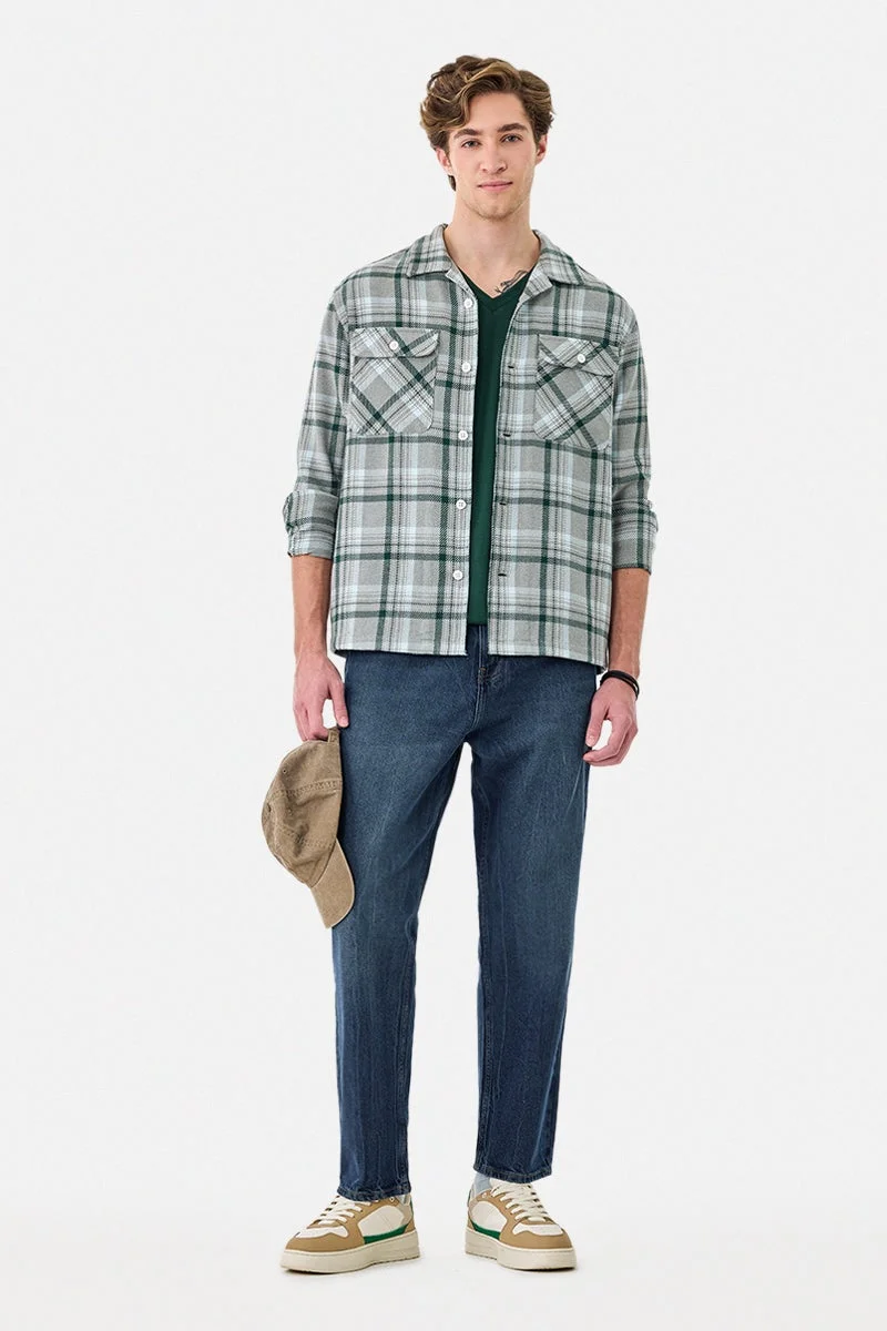 SNITCH Double Pocket Plaid Flannel Overshirt