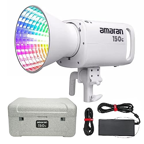 Aputure Amaran 150c COB Video LightRGBWW 150W2500K to 7500K CCT with GM Adjustment15610 lux 1m with Hyper ReflectorAPP Control White - Image 1