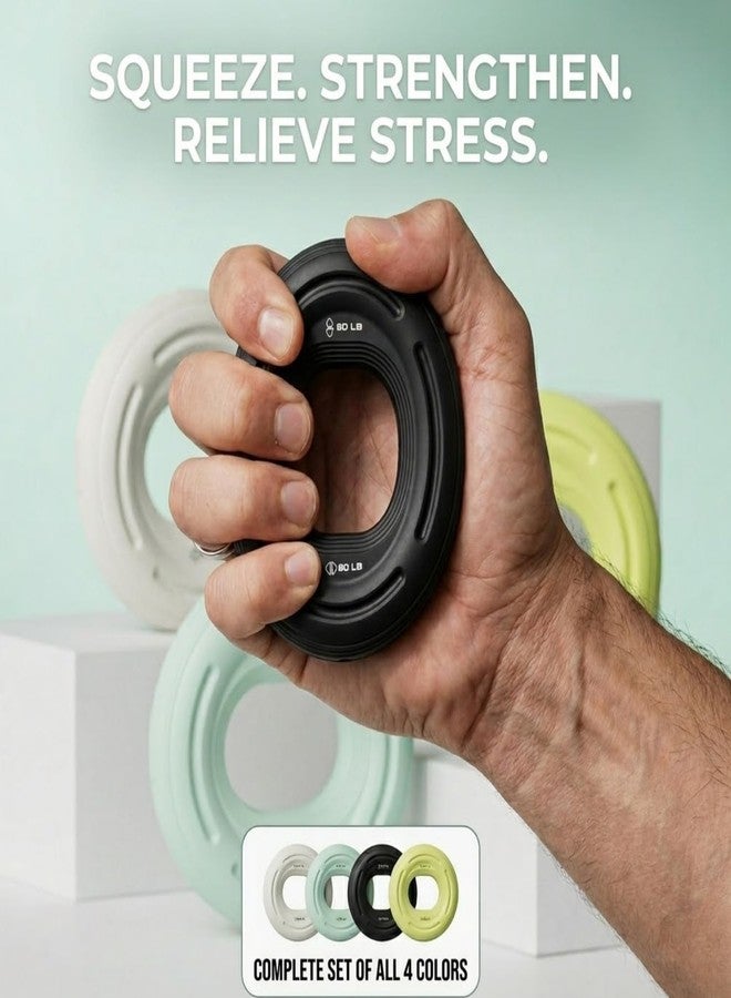 Muej Finger Grip Strengthener Ring - ( 1Pcs ) Silicone Hand Grip Trainer for Strength Training, Stress Relief & Wrist Exercise, Soft Resistance Hand Exercise Ring (Multicolor) Silicone Hand Grip, Finger Strengthener - Image 2
