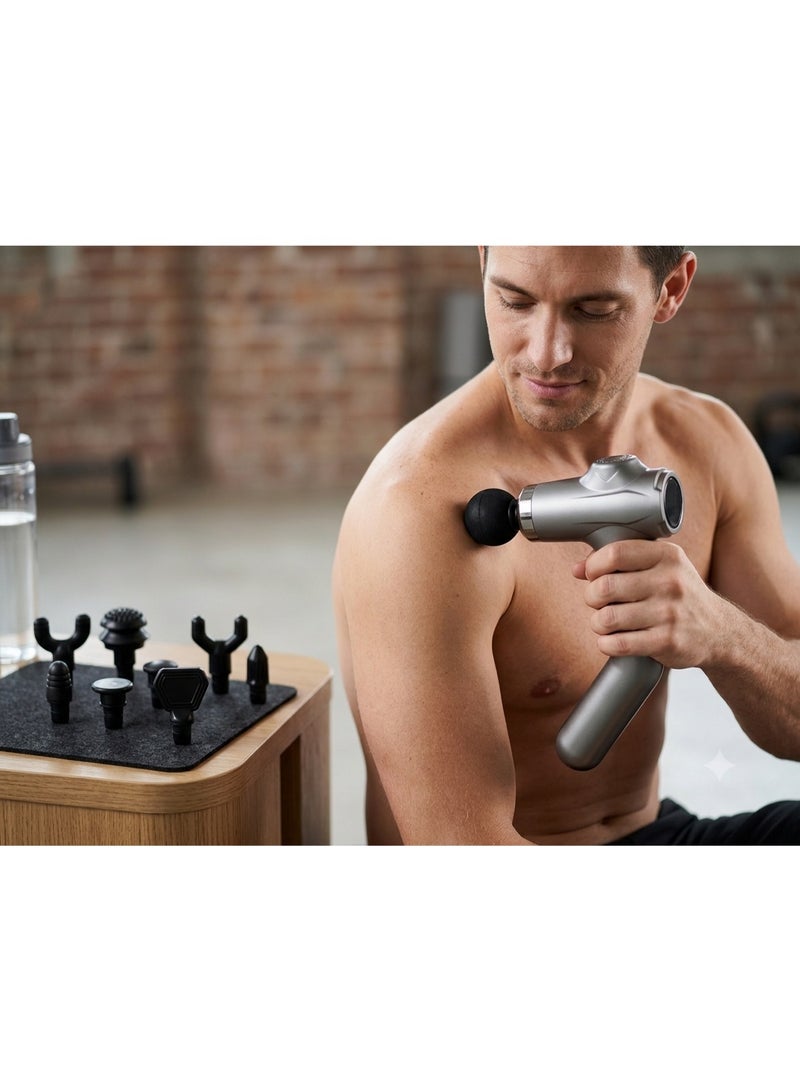 Powerful Portable Deep Tissue Percussion Massage Gun with Heat for Athletes, Handheld Electric Back Massager - Image 5