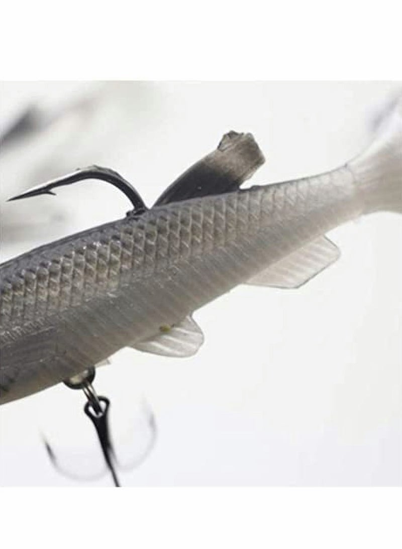 Fishing Lure Set, 5Pcs 8cm Soft Bait Head, Sea Fish Lures, Fishing Tackle Sharp Treble Hook, T Tail Artificial Bait