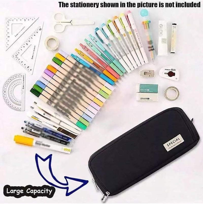 ToolHouse Large Capacity Pencil Case with 3 Compartments - Black Multi-Functional Pen Bag for Office, School and Art Supplies, Stationery Holder for Daily Use - Image 4