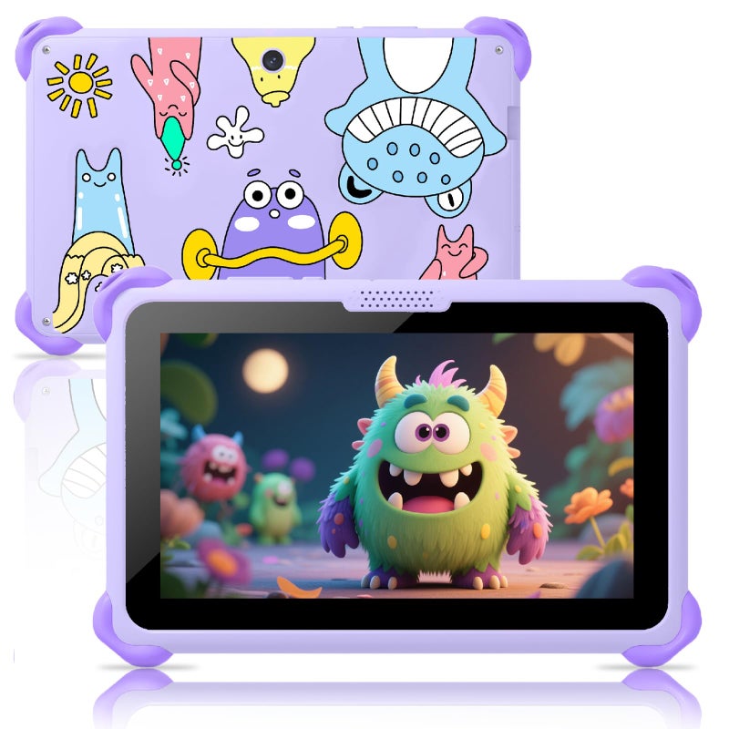 Trayoo Kids Tablet 7 inch Tablets for Kids 312 32GB Android Toddler Tablet with Solid Case YouTube Netflix GMS Bluetooth WiFi Education Learning Apps Installed Parent ControlPurple - Image 2