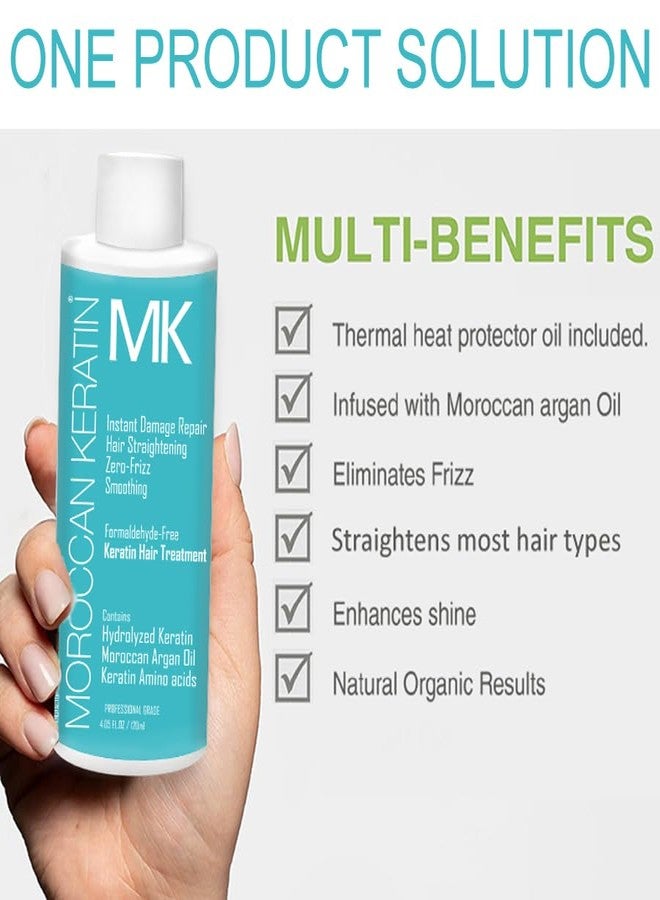 MOROCCAN KERATIN MK Moroccan Keratin Express Straightening Formaldehyde-Free Brazilian Keratin Hair Treatment Kit Naturally Boosted Organic Looking Results Keratina Para Alisar El Pelo - Image 2