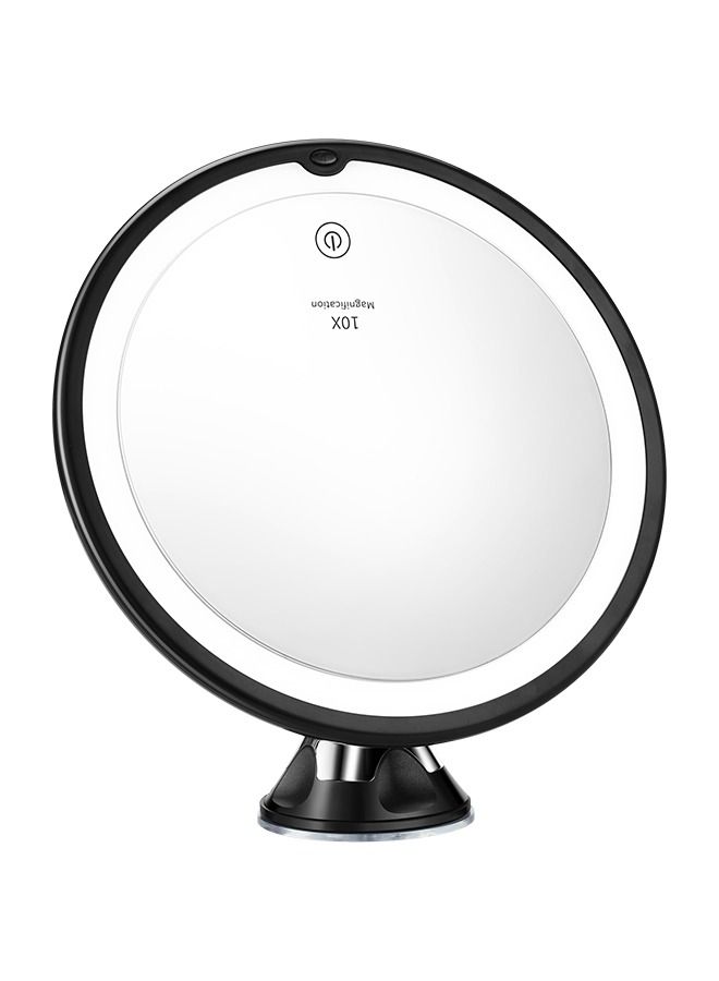 مرآة مكبرة مقاس 8 بوصات مع إضاءة ، ومكبرة 10 أضعاف ، ومرآة مكياج بثلاث أوضاع للضوء مع أكواب شفط ، وتثبيت سلس وسهل ، ومفصل دوار 360 درجة. - Image 1