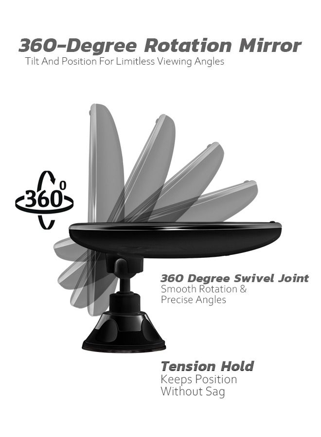 مرآة مكبرة مقاس 8 بوصات مع إضاءة ، ومكبرة 10 أضعاف ، ومرآة مكياج بثلاث أوضاع للضوء مع أكواب شفط ، وتثبيت سلس وسهل ، ومفصل دوار 360 درجة. - Image 5