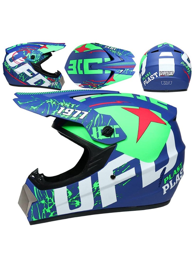 Jubilin Motocross Helmet, Full Face MTB Motorcycle Helmet ,Mountain Bike Helmet with Goggles Gloves Face Shield for Adult, Size:XL - Image 3
