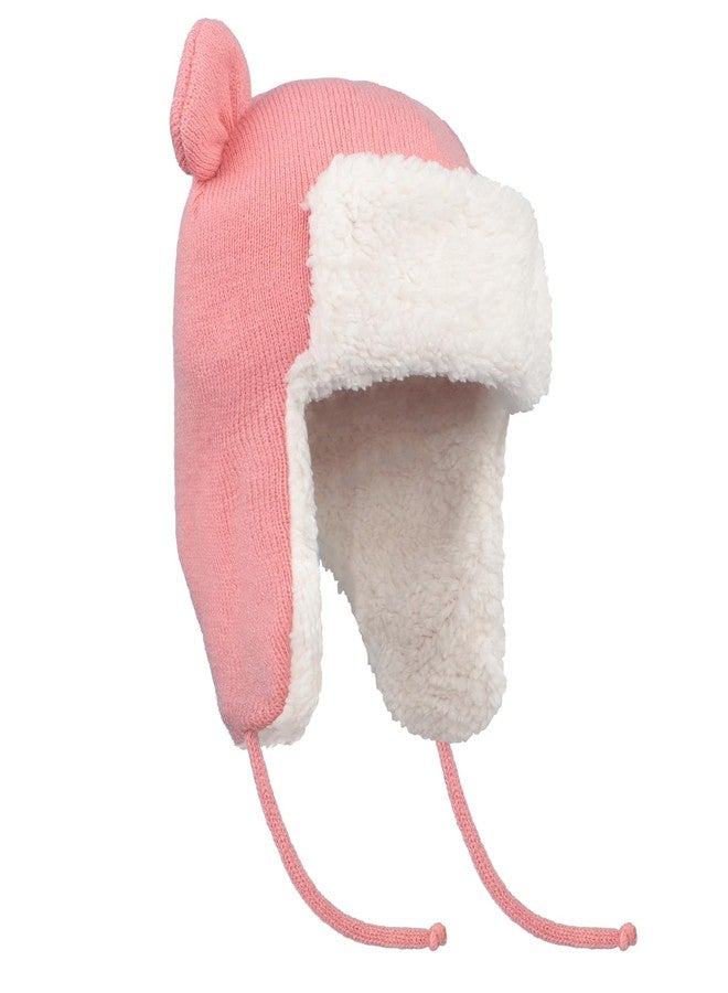 PURFUN Toddlers Kids Cozy Knitted Beanie with Lovely Bear Ear, Baby Girls Boys Warm Soft Fleece Lining Earflap Hats Windproof Thermal Full Hood Trapper Hats Skull Caps for 1-4 Yrs Pink - Image 5