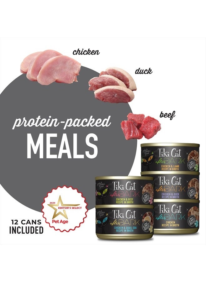 After Dark, Variety Pack, High-Protein and 100% Non-GMO Ingredients, Wet Cat Food for Adult Cats, 2.8 oz. Cans (Pack of 12)