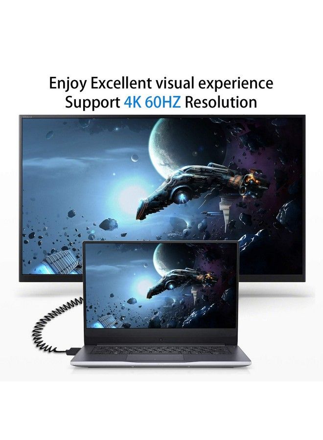 Duttek 4K Hdmi Cable Hdmi To Hdmi Cable Extreme Thin Up Angled Hdmi Male To Male Extender Coiled Cable For 3D And 4K Ultra Hd Tv Stick Hdmi 2.0 Cord Extension Converter(Hdmi Extender) (1.2M 4Ft) - Image 5