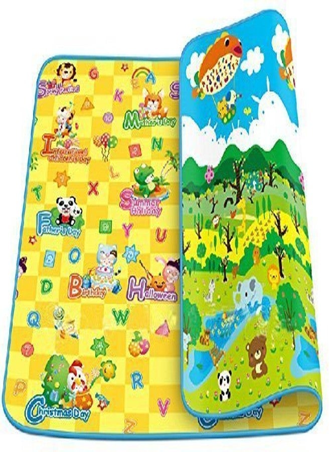 Dhruheer Waterproof Double Side Baby Play Crawl Floor Mat for Kids Picnic School Home with Zip Bag to Carry (120 X 180 CMs) - Image 1