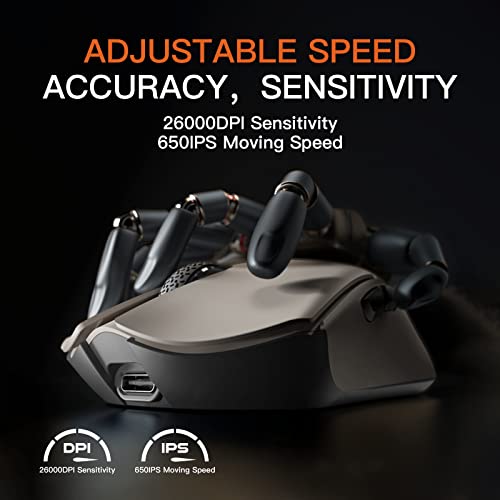 Darmoshark M3 Wireless Gaming Mouse,Tri-Mode 2.4G/USB-C/Bluetooth Mouse Up to 26000DPI,PAW3395 optical sensor Lightweight 58g,5 programmable button 500MAh Battery Life,Computer Mouse for Laptop,PC,Mac - Image 5