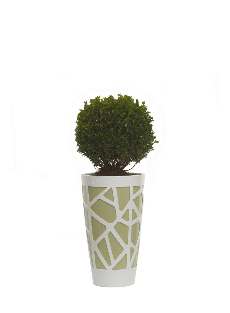 IDEL Plastic Flower Pot Mosaic Curve 55cm – Round Indoor Outdoor Planter for Balcony, Tabletop & Garden – Multicolour Decorative Plant Pot - Made in Italy - by Idel - Image 1