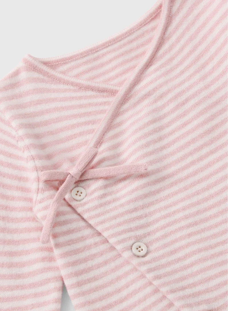 Matalan Baby Pink Mouse Knitted Sleepsuit