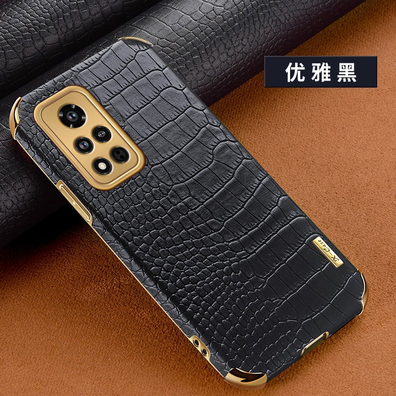 Glory 90pro Phone Case for Magic5 Electroplated Alligator Leather Pattern Enjoy 60 Ring Buckle x40 Protective Case x8 - Image 1