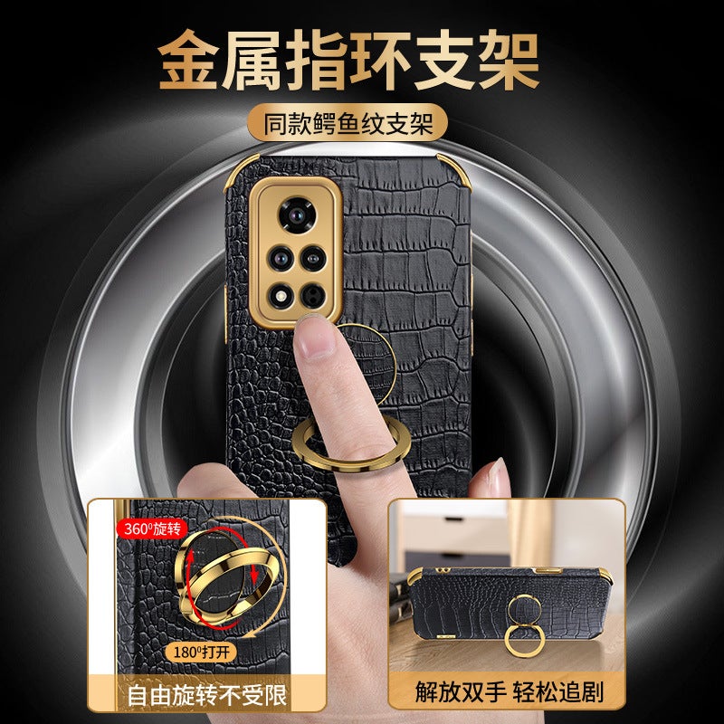 Glory 90pro Phone Case for Magic5 Electroplated Alligator Leather Pattern Enjoy 60 Ring Buckle x40 Protective Case x8 - Image 3
