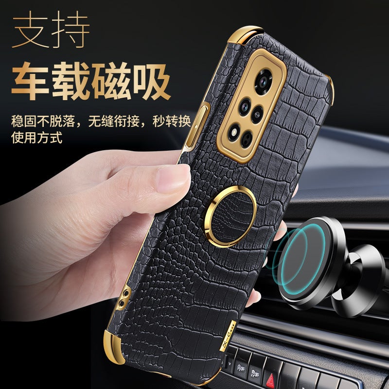 Glory 90pro Phone Case for Magic5 Electroplated Alligator Leather Pattern Enjoy 60 Ring Buckle x40 Protective Case x8 - Image 4