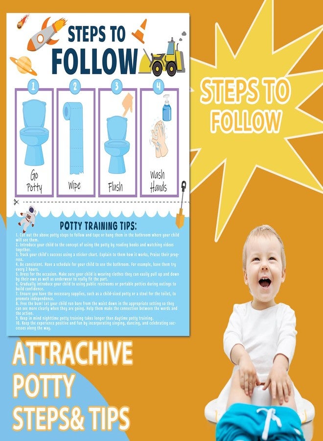 HAJOROM Potty Training Chart for Toddler 5 Fun Styles 17 PCS Potty Chart for Boys with 315 Stickers for Kids Potty Training Reward - Image 4