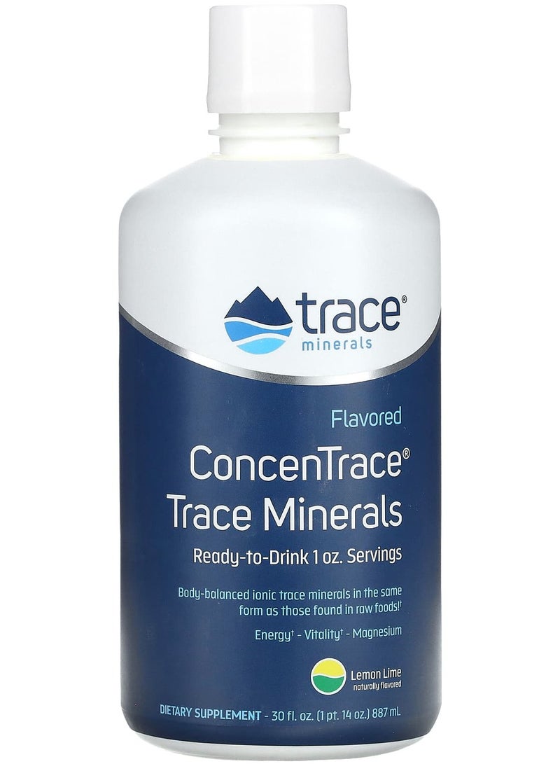 Trace Minerals ConcenTrace, Trace Minerals, Lemon Lime, 30 fl oz (887 ml)