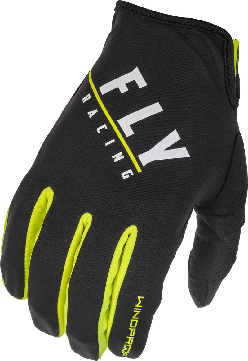 Fly Racing 2022 Adult Windproof Lite Gloves (Black/Hi-Vis, Medium) - Image 3