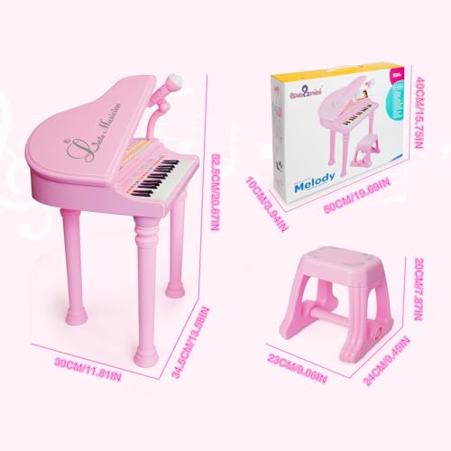 Love&Mini Piano Keyboard Toys for Girls - 31 Keys Kids Toy Piano with Microphone and Stool for Toddler Music Toy for 3+ Years Old Girls Birthday Gift - Image 5