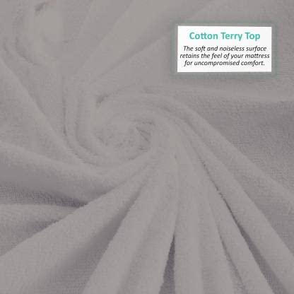 Rajasthan Crafts Cotton Terry Ultra Soft Waterproof Mattress Protector| Fits Upto 8 inch Bed | Breathable - Hypoallergenic Mattresses Cover (78x60 inch | 6.5x5 feet, Grey) - Image 4