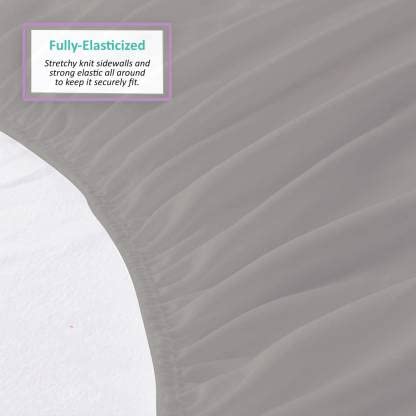Rajasthan Crafts Cotton Terry Ultra Soft Waterproof Mattress Protector| Fits Upto 8 inch Bed | Breathable - Hypoallergenic Mattresses Cover (78x60 inch | 6.5x5 feet, Grey) - Image 3