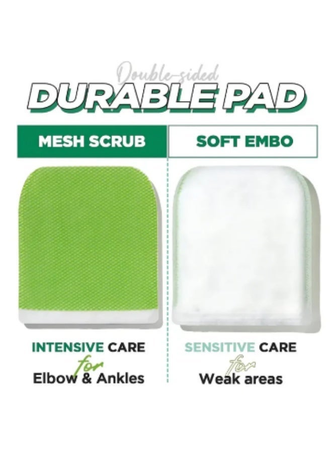 Moms Bath Recipe Body exfoliating gloves (green) - 2 Pieces - removes dead skin and smooths the skin - Image 3